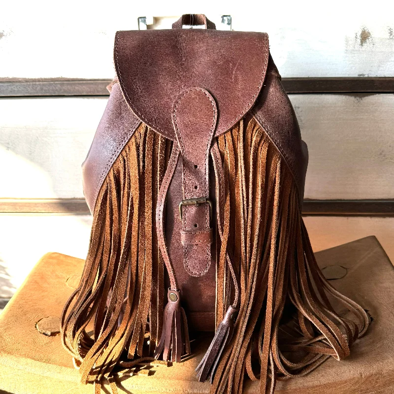Fringe bucket backpack - dark brown Shoulder Bags, Crossbody Bags, And More On Sale