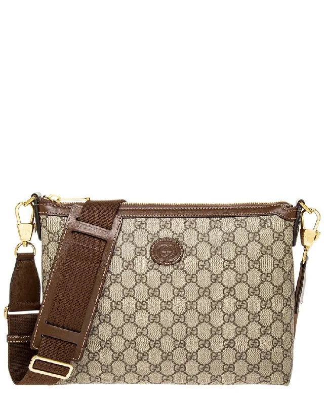 Gucci Interlocking G Canvas Messenger Bag Statement Bags, Shop Today