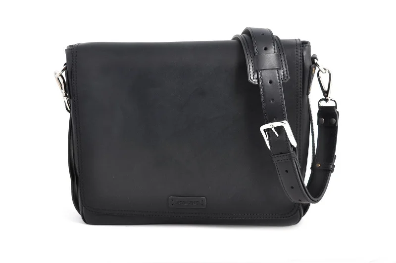 Leather Messenger Bag - Onyx Black Stylish Totes, Exclusive Savings
