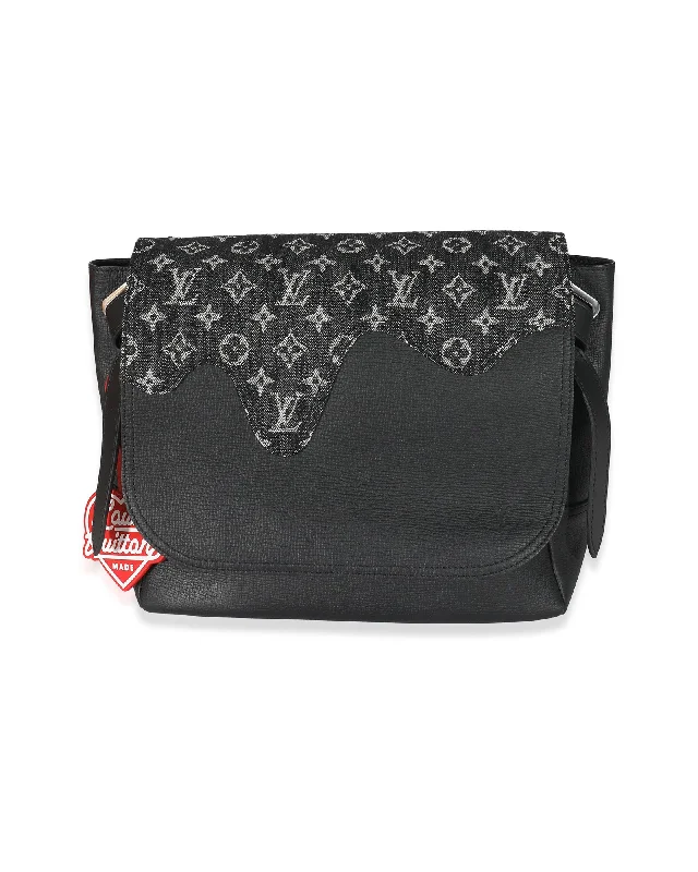 Louis Vuitton x Nigo Black Monogram Denim Taurillon Besace Tokyo Messenger Big Savings On Totes, Crossbody Bags, And More
