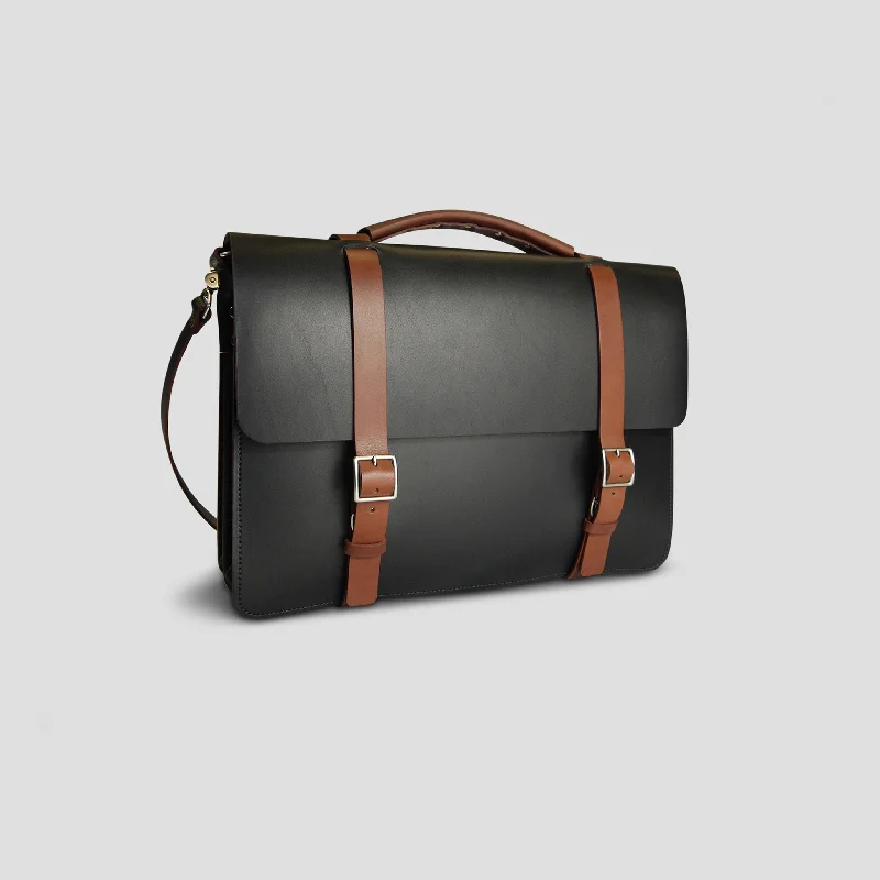 The Duotone - Black with Medium Brown Iconic Handbags At Budget-Friendly Prices